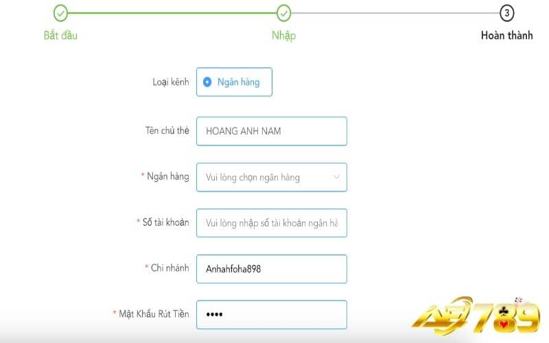 Các bước rút tiền AE789 về ngân hàng khi chơi thắng
