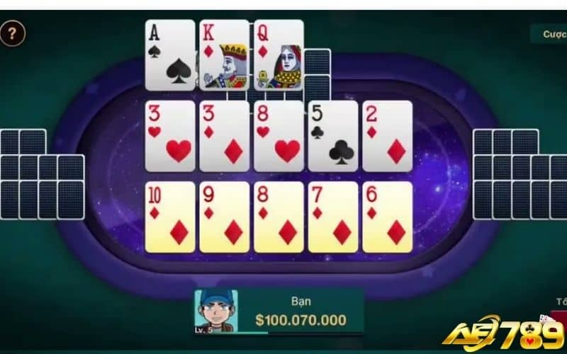 Luật chơi bài mậu binh online được xếp theo thứ tự từ 2 đến A